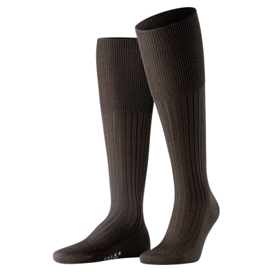 Falke Knee Socks Bristol Pure (climate-regulating Merino wool) dark brown Men - 1 Pair