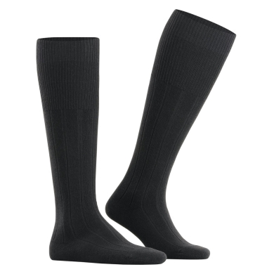 Falke Knee Socks Lhasa Rib (climate-regulating Merino wool) black Men - 1 Pair