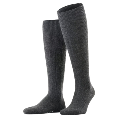 Falke Knee Socks Lhasa Rib (climate-regulating Merino wool) anthracite grey Men - 1 Pair