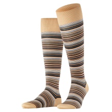 Falke Knee Socks Microblock (Cotton) brown/multicoloured Men - 1 Pair