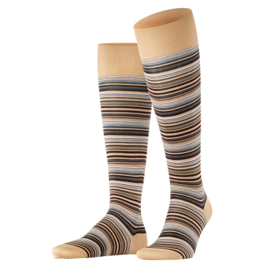 Falke Knee Socks Microblock (Cotton) brown/multicoloured Men - 1 Pair