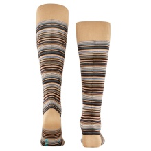 Falke Knee Socks Microblock (Cotton) brown/multicoloured Men - 1 Pair