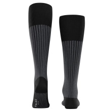 Falke Day Sock Oxford Stripe Knee Socks (Business Knee Sock, fine mesh pattern) black Men - 1 Pair