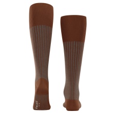 Falke Day Sock Oxford Stripe Knee Socks (Business Knee Sock, fine mesh pattern) brown men - 1 pair