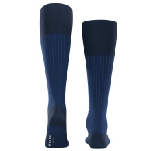 Falke Day Sock Oxford Stripe Knee Socks (Business Knee Sock, fine mesh pattern) space blue Men's - 1 Pair