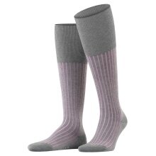 Falke Knee Socks Shadow (Business Socks, Cotton) light grey/pink Men - 1 Pair