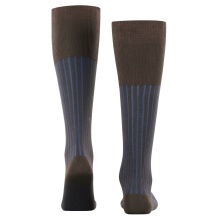 Falke Knee Socks Shadow (Business Socks, Cotton) Dark Brown/Blue Men - 1 Pair