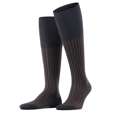 Falke Knee Socks Shadow (Business Socks, Cotton) Dark Navy Men - 1 Pair