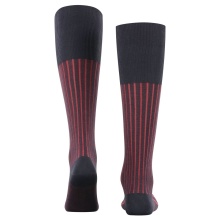 Falke Knee Socks Shadow (Business Sock, Cotton) dark navy/red Men - 1 Pair