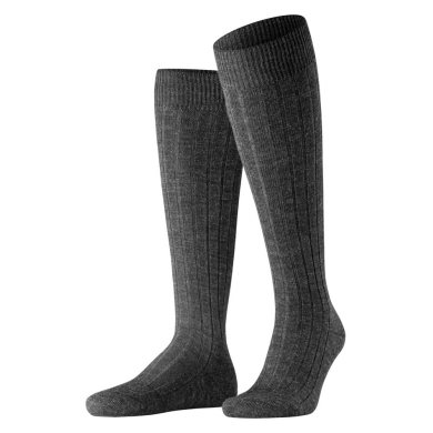 Falke Knee Socks Carpet in Shoe (climate-regulating Merino wool) anthracite grey Men - 1 Pair