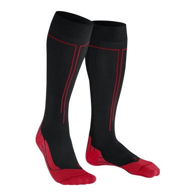 Falke Compression Sock Energizing Knee High Socks (perfect temperature and moisture transport) black/red Men