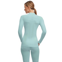 Falke Functional Underwear Long Sleeve Shirt Warm with Collar 2024 (maximum freedom of movement) light blue Ladies