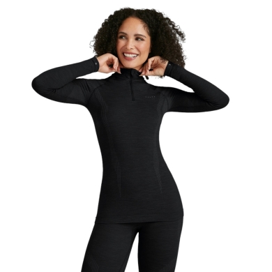 Falke Functional Underwear Long Sleeve Shirt Wool-Tech Half-Zip (excellent moisture management) black Ladies