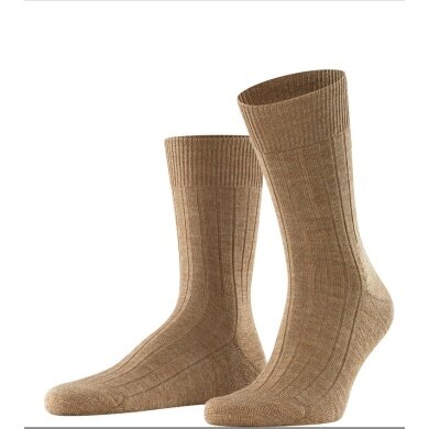 Falke Daily Sock Crew Carpet in Shoe (climate-regulating Merino wool) beige-brown Men - 1 Pair