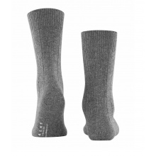 Falke Day Sock Crew Lhasa Rib (climate-regulating Merino wool, soft cashmere) light grey Men - 1 Pair