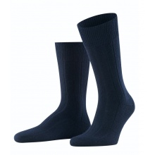 Falke Day Sock Crew Lhasa Rib (climate-regulating merino wool, soft cashmere) navy blue Men - 1 Pair