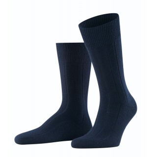 Falke Day Sock Crew Lhasa Rib (climate-regulating merino wool, soft cashmere) navy blue Men - 1 Pair