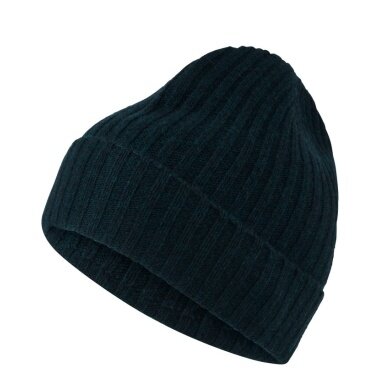 Falke Winter Hat (Beanie) Unisex - Cashmere, Ribbed Structure, Foldover - Anthracite - 1 Piece