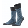 Falke Daily Sock Crew Oxford Stripe (Business Sock with Jacquard Pattern) anthracite/blue Men - 1 Pair