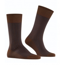 Falke Day Sock Crew Oxford Stripe (Business Sock with Jacquard Pattern) brown Men - 1 Pair