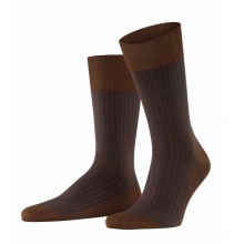 Falke Day Sock Crew Oxford Stripe (Business Sock with Jacquard Pattern) brown Men - 1 Pair