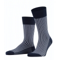 Falke Day Sock Crew Oxford Stripe (Business Sock with Jacquard Pattern) Atlantic Blue Men - 1 Pair