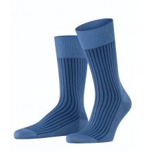 Falke Daily Sock Crew Oxford Stripe (Business Sock with Jacquard Pattern) dusty blue Men - 1 Pair