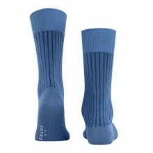 Falke Daily Sock Crew Oxford Stripe (Business Sock with Jacquard Pattern) dusty blue Men - 1 Pair