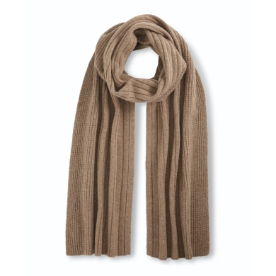 Falke Scarf (Cashmere, Ribbed Structure) Light Brown 180cm x 28cm - 1 Piece