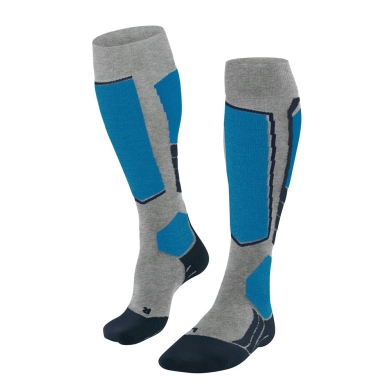 Falke Ski Sock SK2 Intermediate Vegan Skiing Knee Socks (optimal fit) light grey/blue Men - 1 Pair