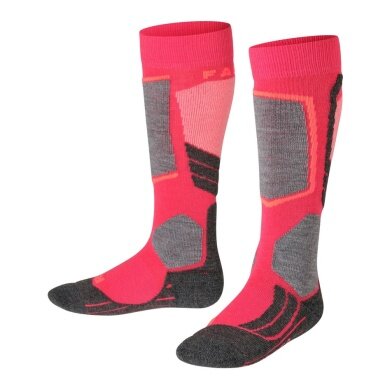 Falke Ski Sock SK2 Intermediate Skiing Knee Socks pink/black/grey Children - 1 Pair