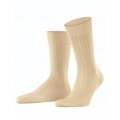 Falke Day Sock Crew Milano (elegant ribbed structure, cotton) sand brown Men - 1 Pair