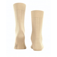 Falke Day Sock Crew Milano (elegant ribbed structure, cotton) sand brown Men - 1 Pair