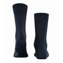 Falke Daily Sock Crew Milano (elegant ribbed structure, cotton) dark blue Men - 1 pair