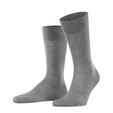 Falke Day Sock Crew Sensitive Malaga (fine mesh, cotton) light grey Men - 1 Pair