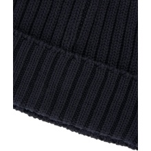 Falke Knitted Beanie Hat Unisex - Merino Wool, Ribbed Structure, Foldover - navy blue - 1 piece