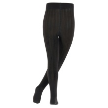 Falke Tights Classic Rib (Ribbed Structure, Sustainable Cotton) Black Children