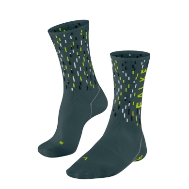 Falke Bike Sock BC Impulse Peloton (pleasantly soft cotton) steel grey/green Men - 1 Pair