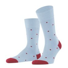 Falke Daily Sock Crew Dot (pleasantly soft cotton) light blue/red men's - 1 pair