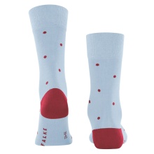 Falke Daily Sock Crew Dot (pleasantly soft cotton) light blue/red men's - 1 pair