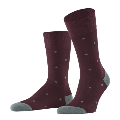 Falke Day Sock Crew Dot (pleasantly soft cotton) burgundy/grey men's - 1 pair