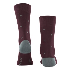 Falke Day Sock Crew Dot (pleasantly soft cotton) burgundy/grey men's - 1 pair