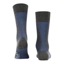 Falke Day Sock Crew Fine Shadow (elegant Business Sock) dark blue/grey Men - 1 Pair