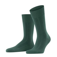 Falke Day Sock Crew Lhasa Rib (climate-regulating Merino wool, soft cashmere) hunter green Men - 1 Pair