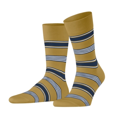 Falke Day Sock Crew Marina Stripe (Organic Cotton) brass brown/white Men - 1 Pair