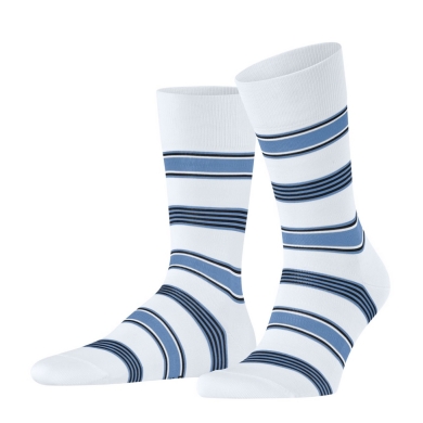 Falke Day Sock Crew Marina Stripe (Organic Cotton) white/blue Men - 1 Pair