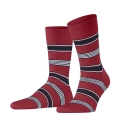 Falke Day Sock Crew Marina Stripe (Organic Cotton) wine red/white Men - 1 Pair