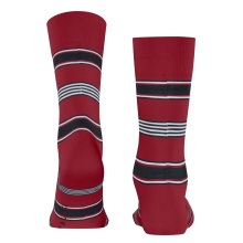 Falke Day Sock Crew Marina Stripe (Organic Cotton) wine red/white Men - 1 Pair