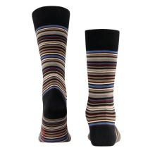 Falke Day Sock Crew Microblock (stylish elegant look, cotton) black/multicoloured Men - 1 Pair