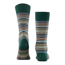 Falke Day Sock Crew Microblock (stylish elegant look, cotton) hunter green/multicoloured Men - 1 Pair